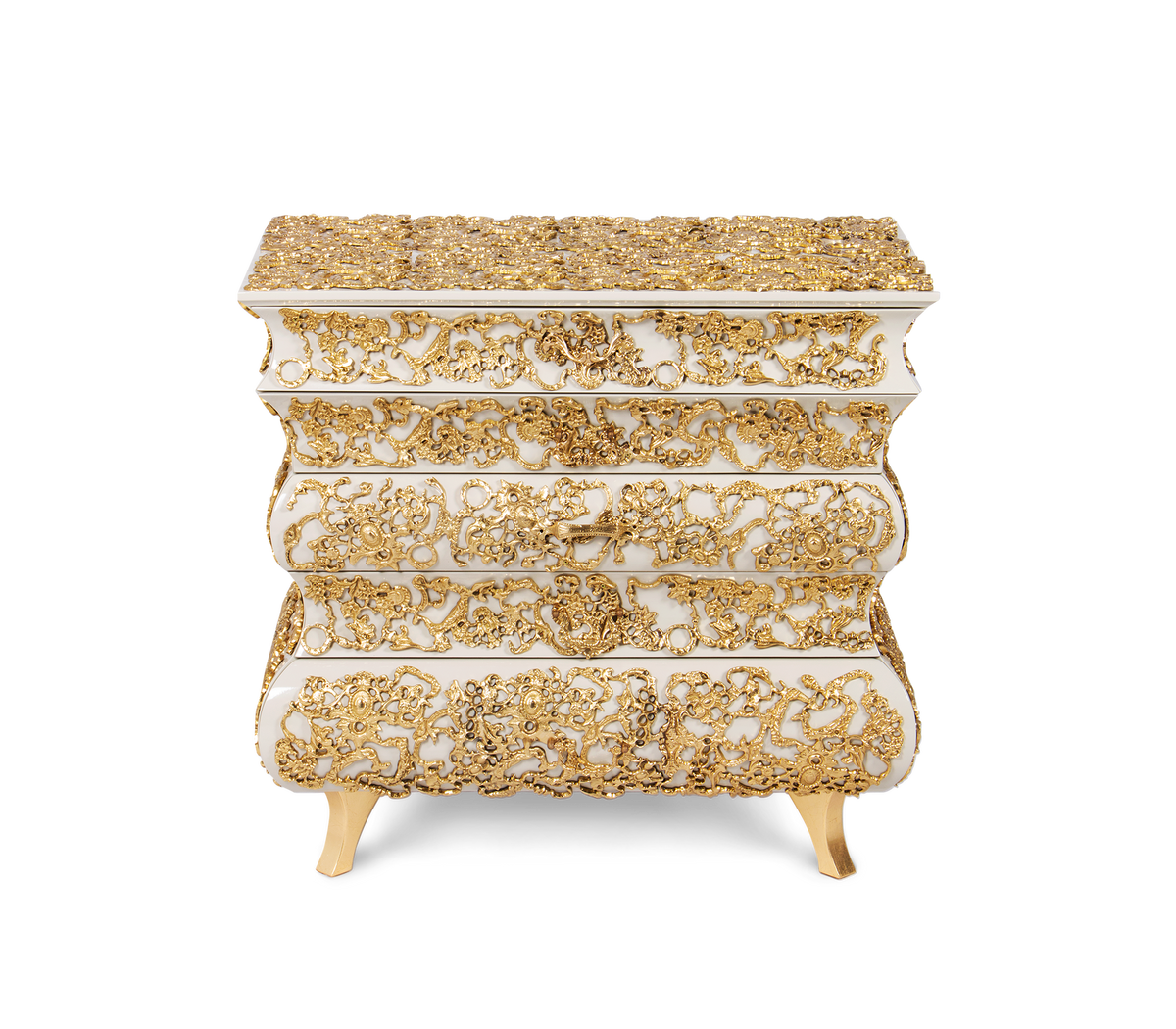 Crochet Baroque Gold Filigree Nightstand