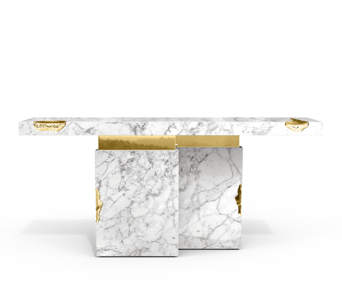 Brass Mirrored Gold Sculptural Form Cabinet Entryway