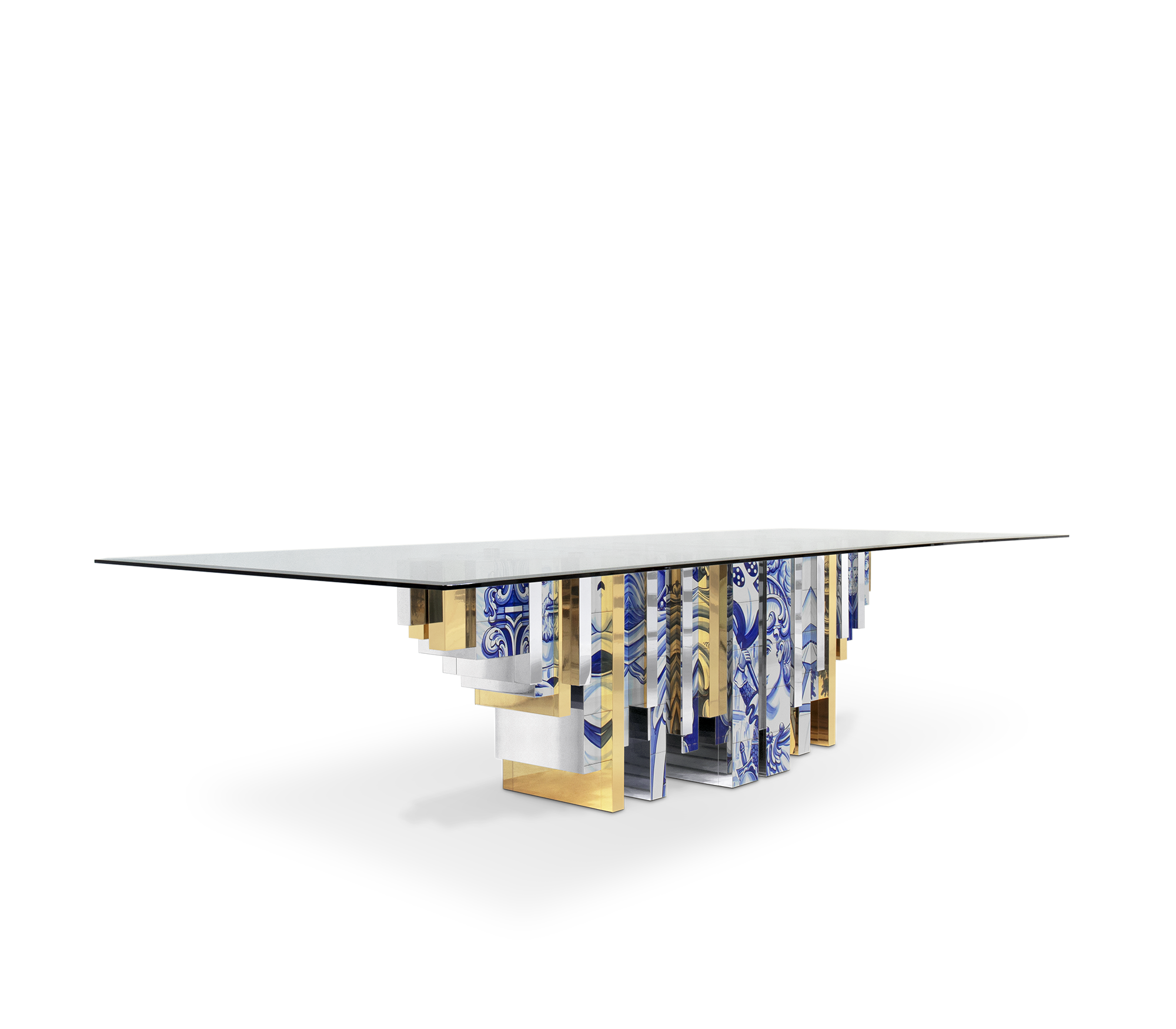 Heritage Dining Table with Azulejo-Inspired