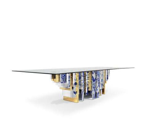 Heritage Dining Table with Azulejo-Inspired
