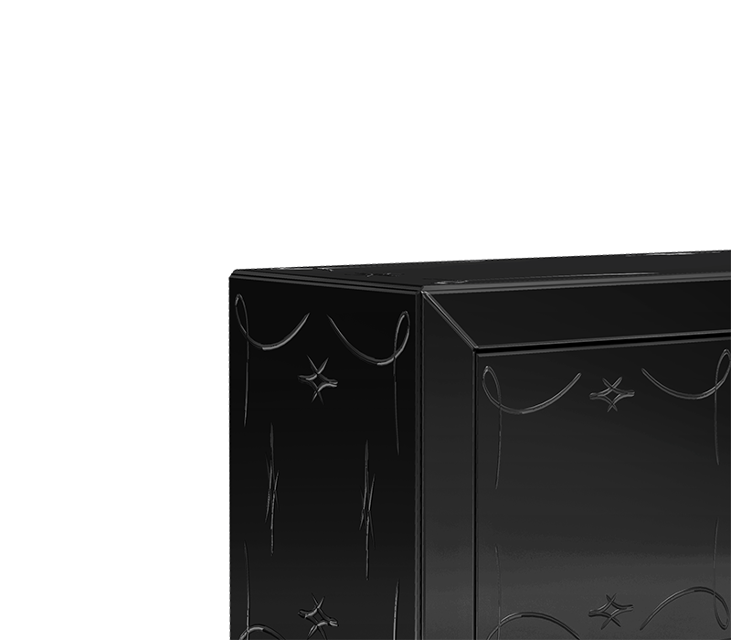 Mirrored Black Sideboard Cabinet