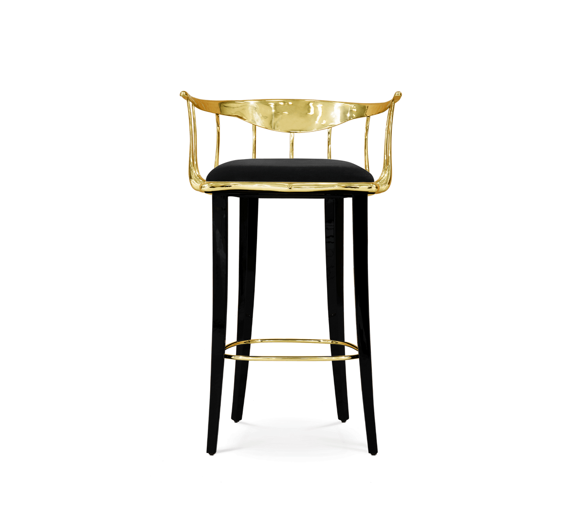 No 11 Surrealist Polished Brass Bar Stool