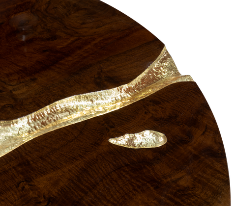 Empire Round Brass Inlay Dining Table