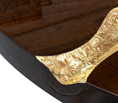 Empire Round Brass Inlay Dining Table