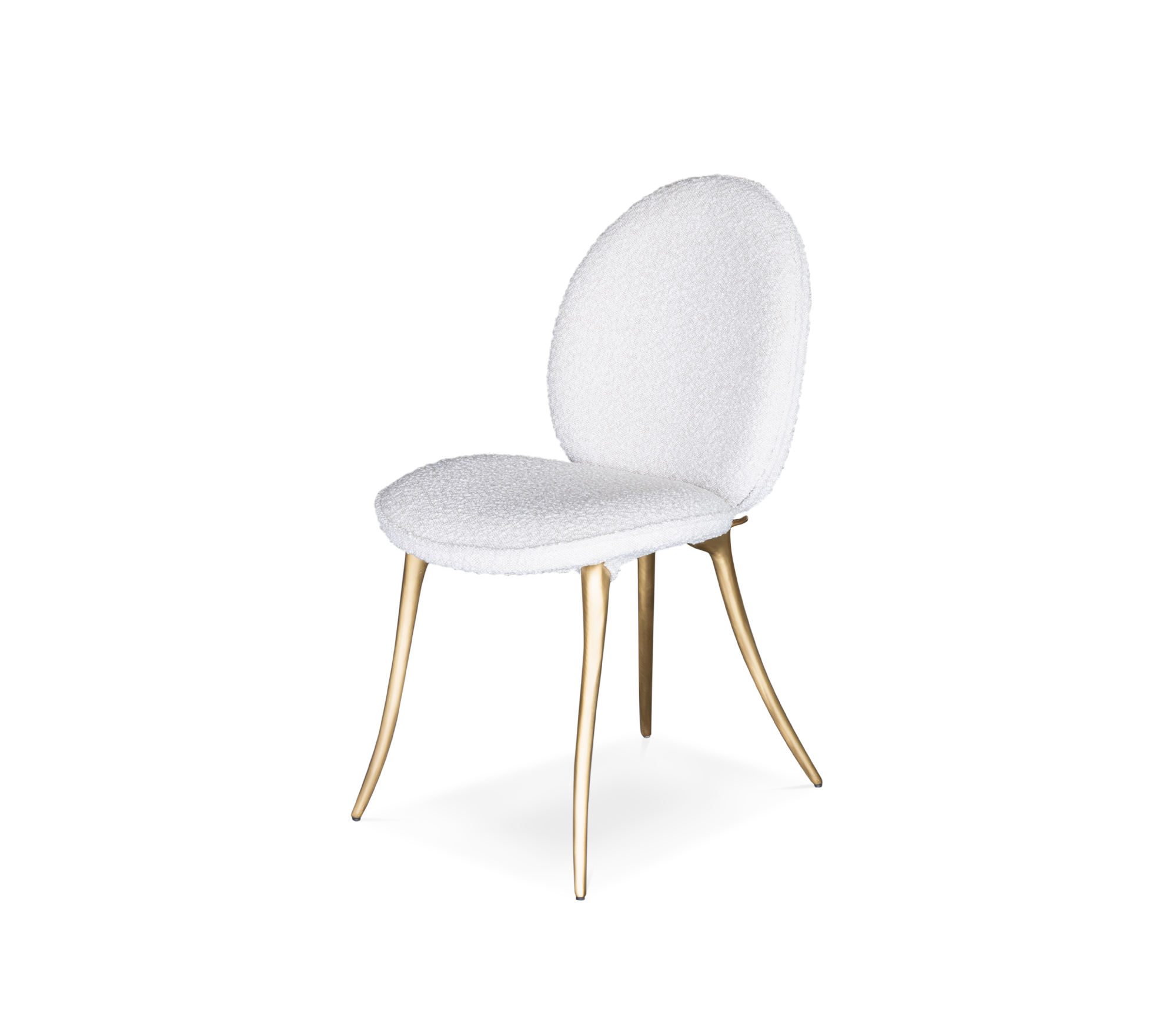 Soleil Curved Brass Modern Dining Chair