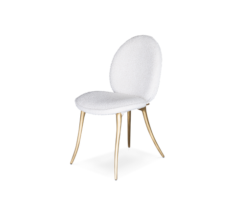 Soleil Curved Brass Modern Dining Chair