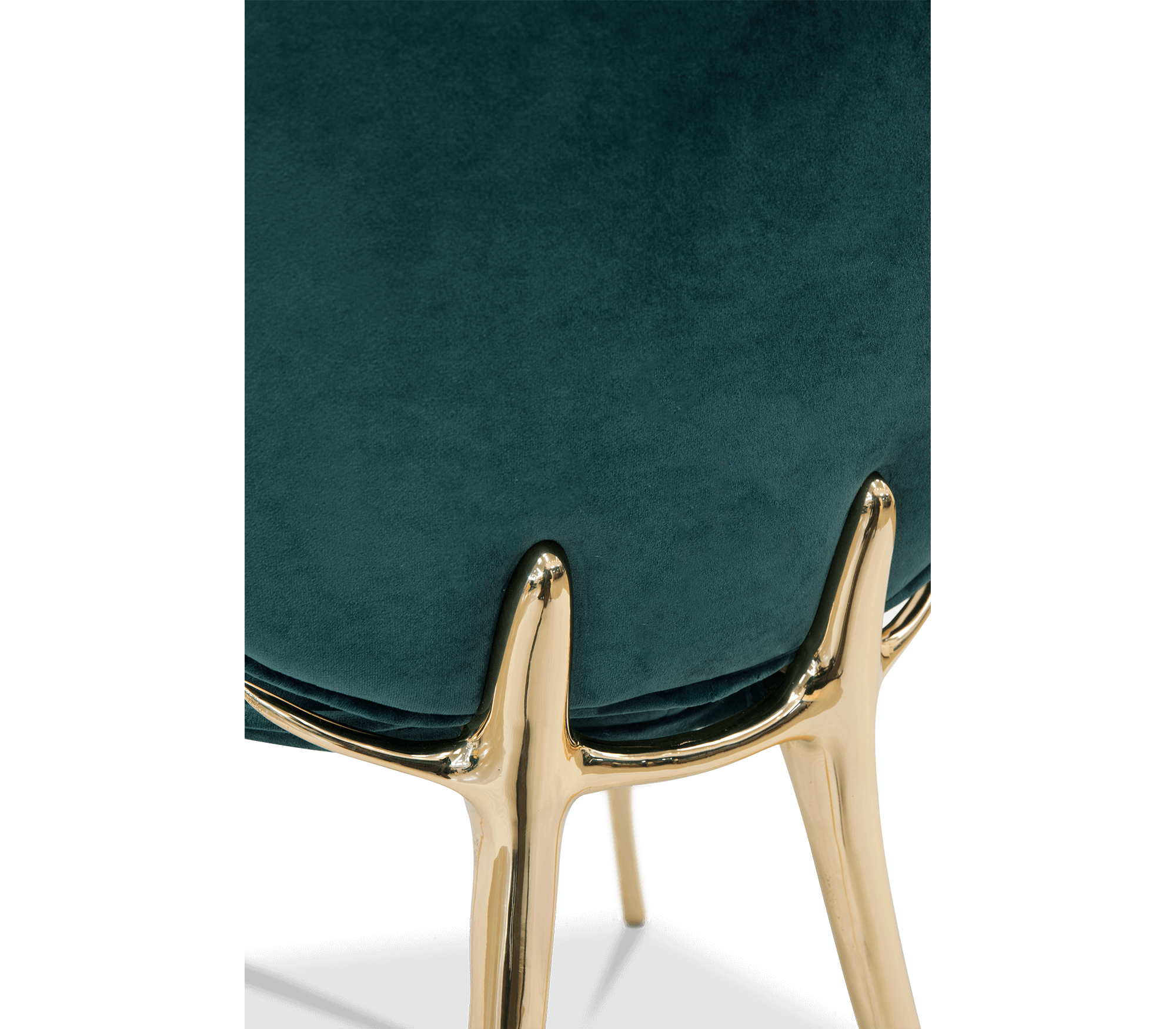 Soleil Curved Brass Modern Dining Chair