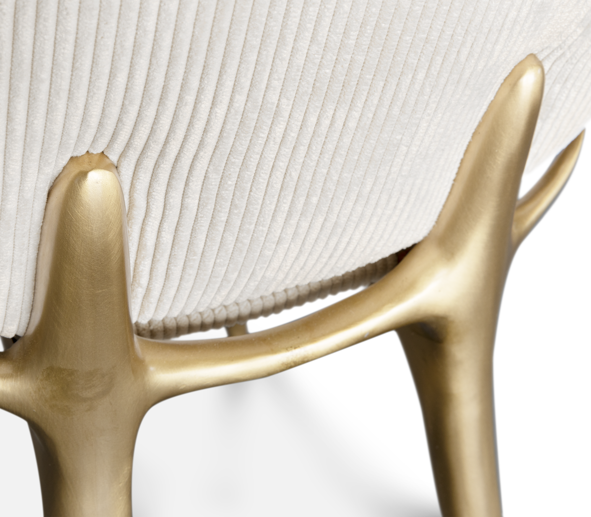 Soleil Curved Brass Modern Dining Chair