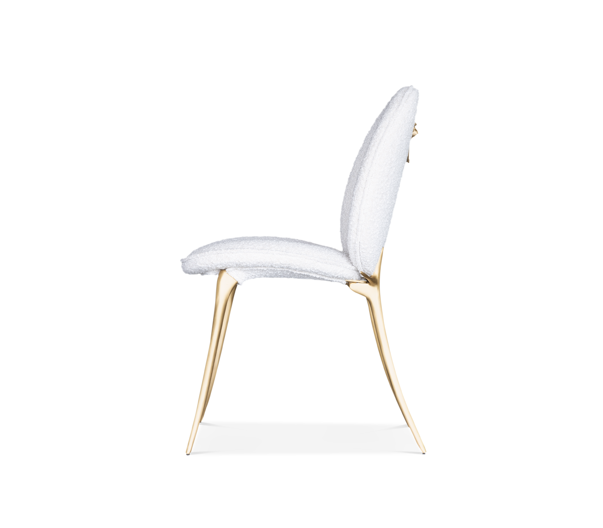 Soleil Curved Brass Modern Dining Chair