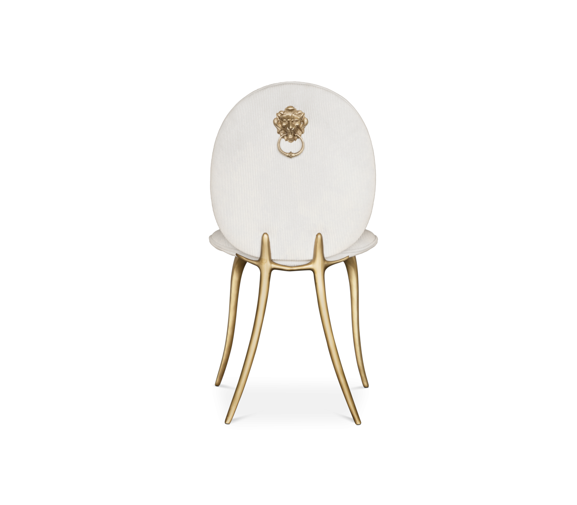 Soleil Curved Brass Modern Dining Chair