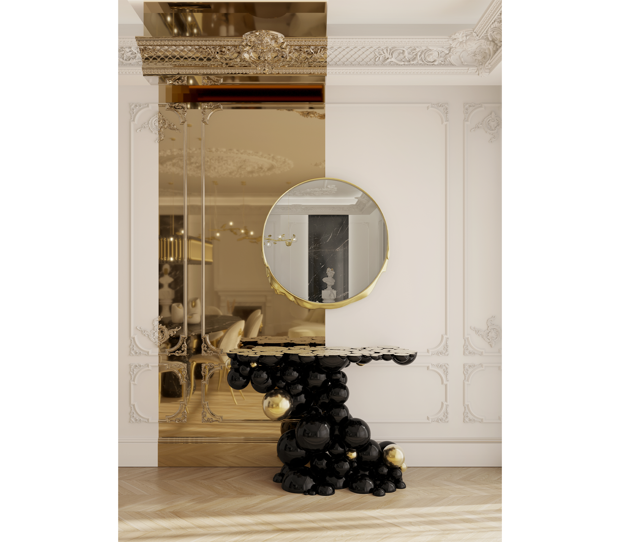 Newton Consoles Azulejo Sculptural Entryways Cabinet Table