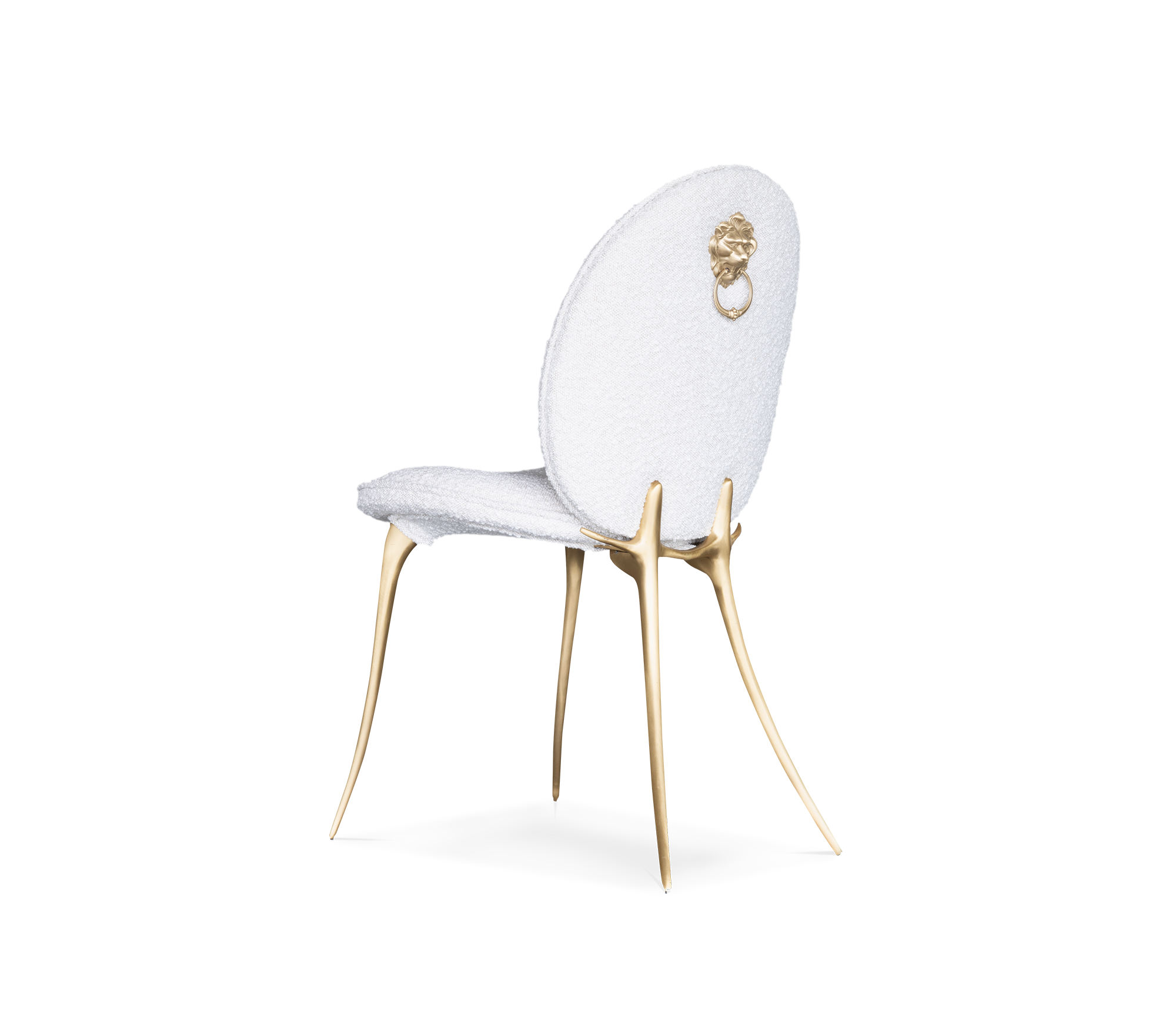 Soleil Curved Brass Modern Dining Chair