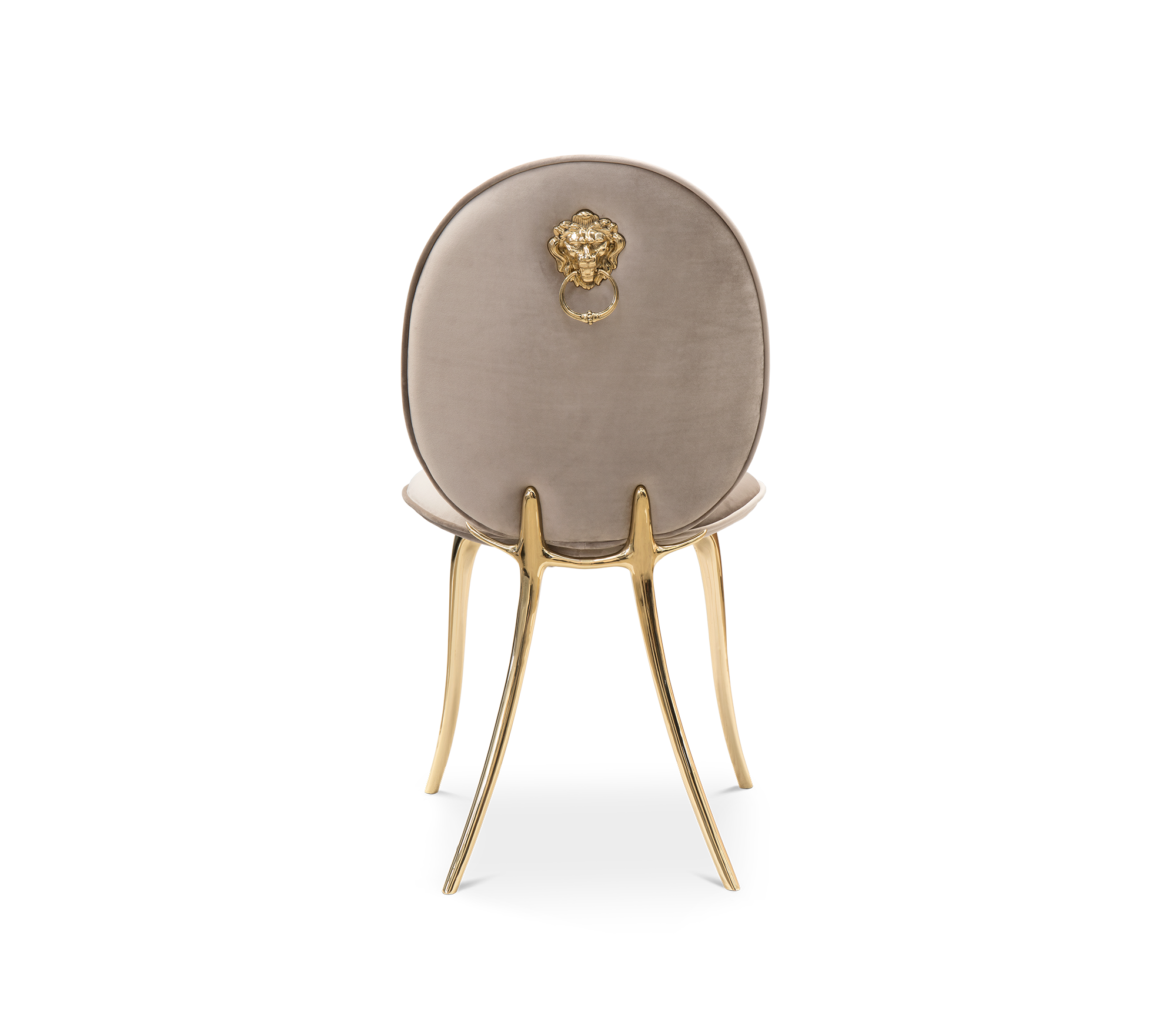 Soleil Curved Brass Modern Dining Chair