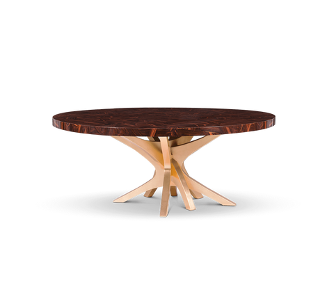 Patch Marquetry Round Dining Table