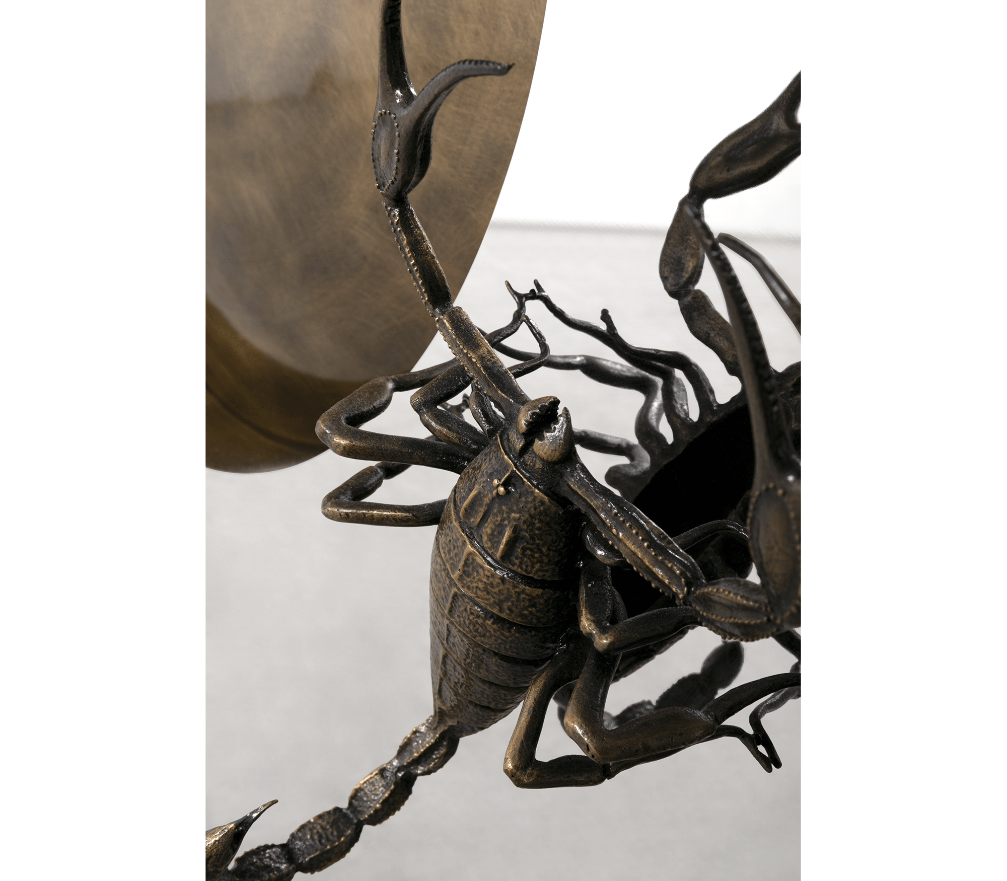 Brass Mirrored Gold Sculptural Form Cabinet