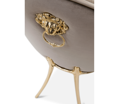 Soleil Curved Brass Modern Dining Chair