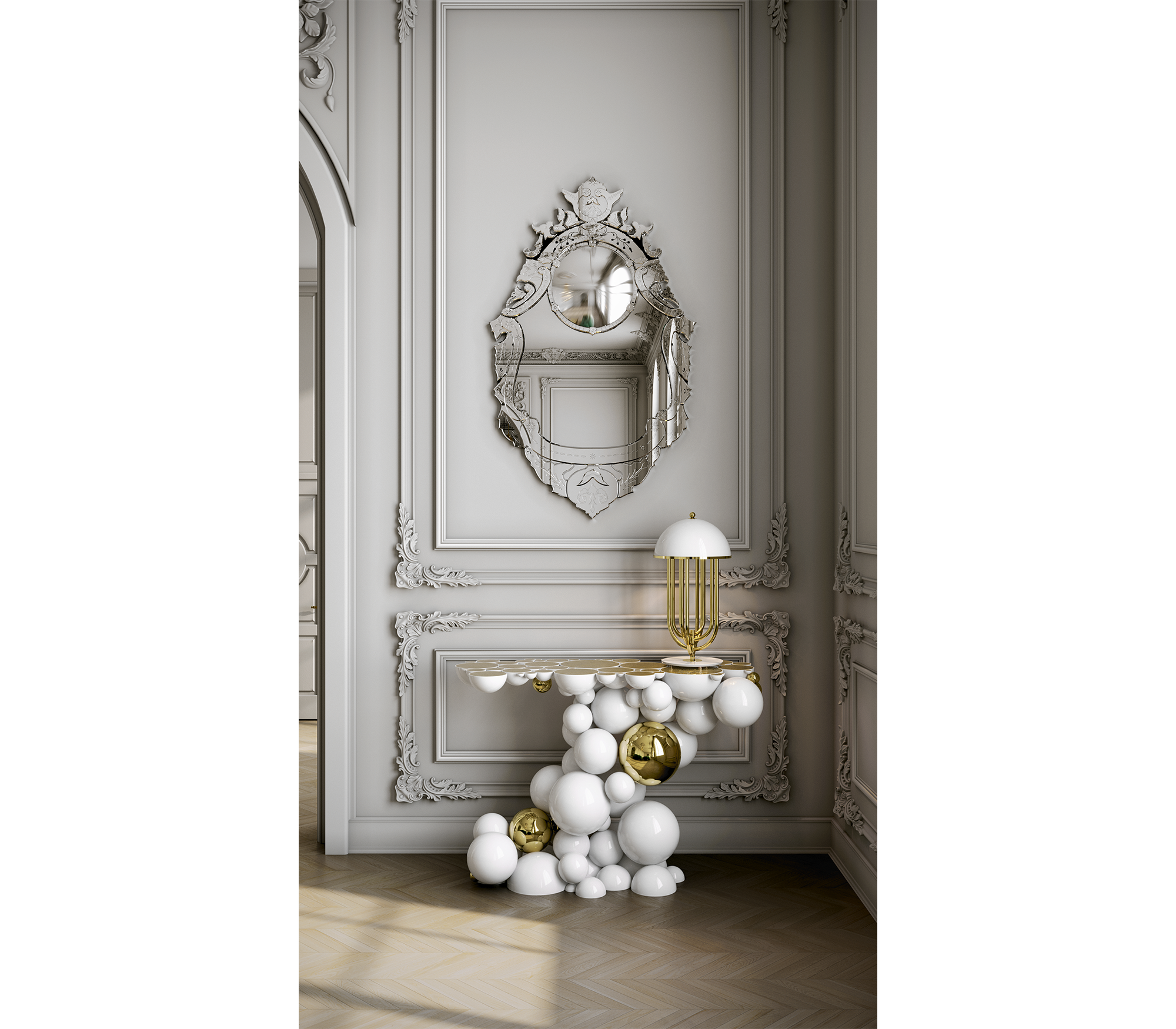 Newton Consoles Azulejo Sculptural Entryways Cabinet Table