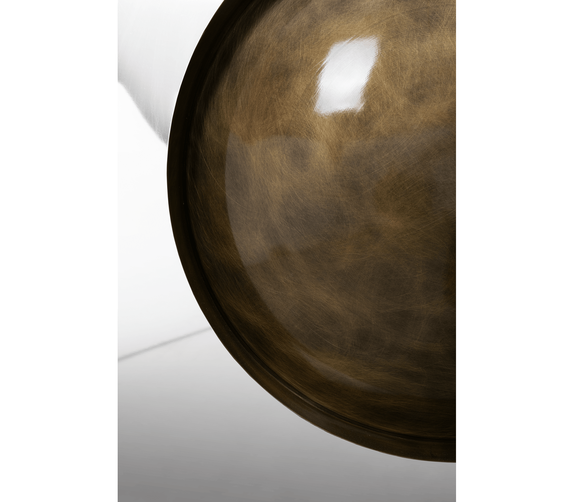 Brass Mirrored Gold Sculptural Form Cabinet