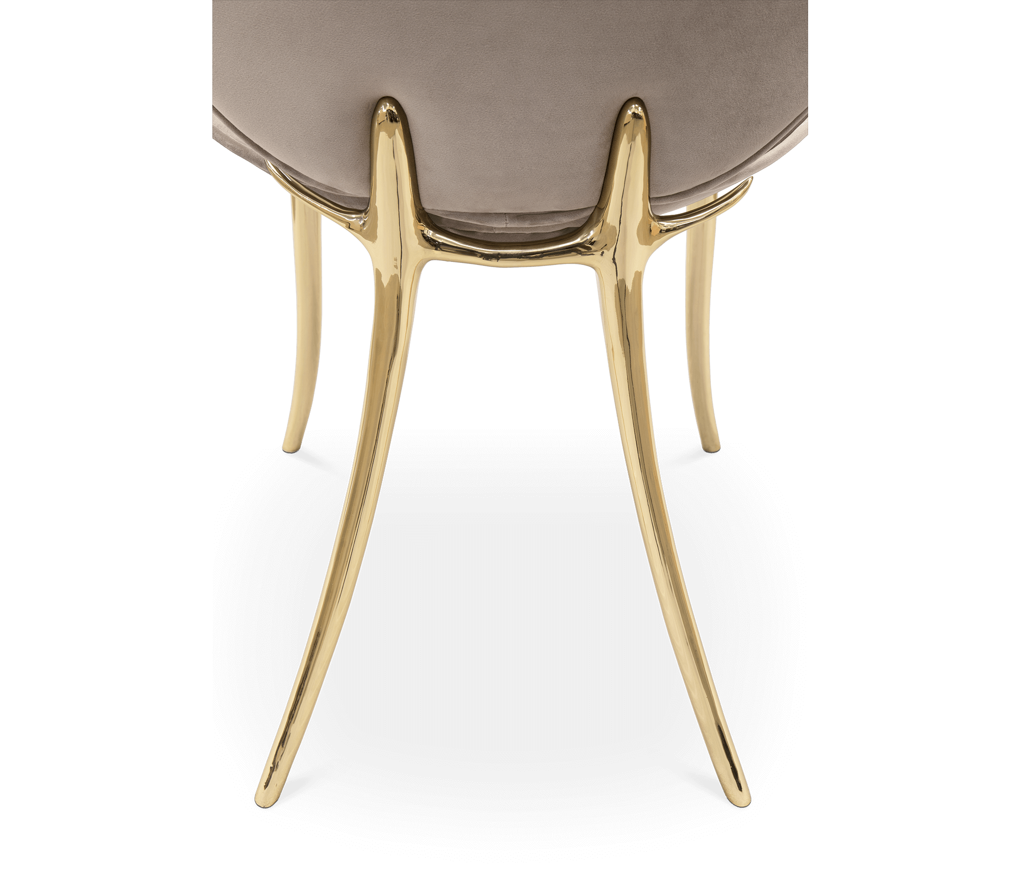 Soleil Curved Brass Modern Dining Chair