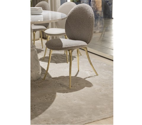 Soleil Curved Brass Modern Dining Chair