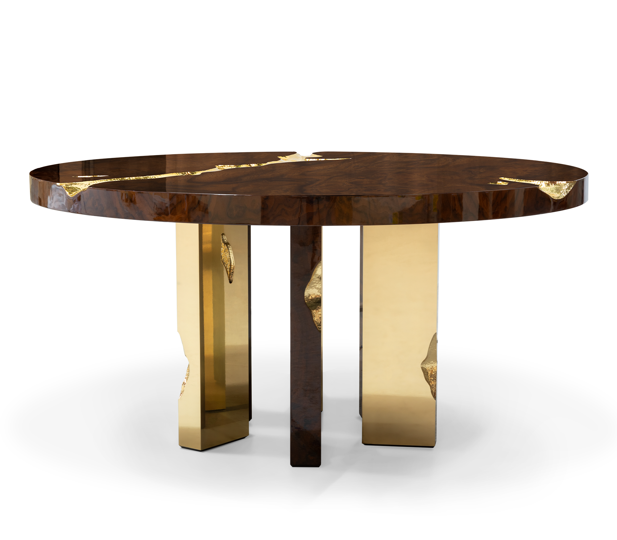 Empire Round Brass Inlay Dining Table
