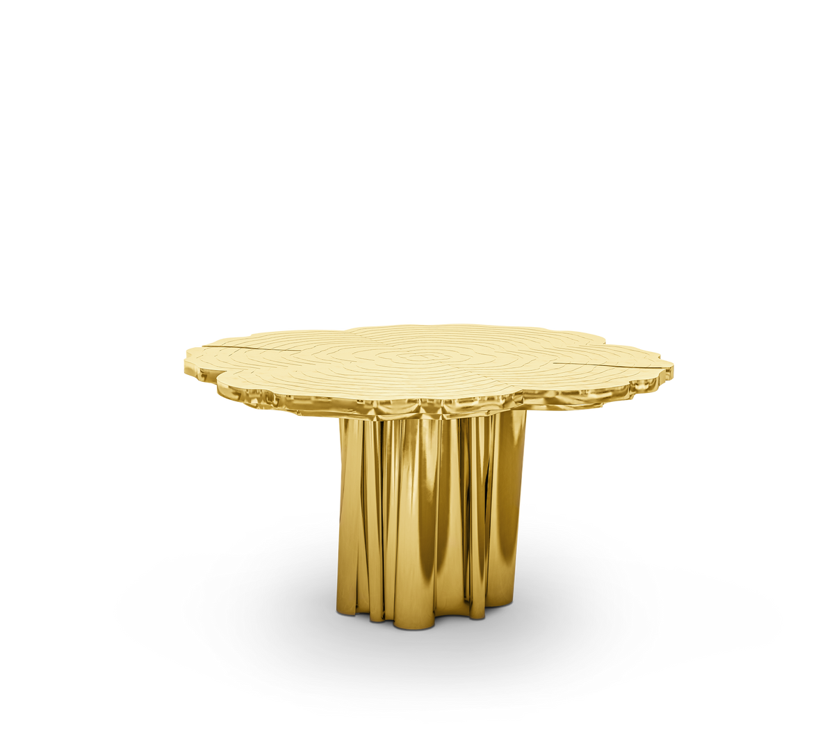 Fortuna Polished Brass Round Dining Table