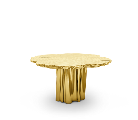 Fortuna Polished Brass Round Dining Table