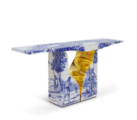 Brass Wood White Cabinet for Entryway