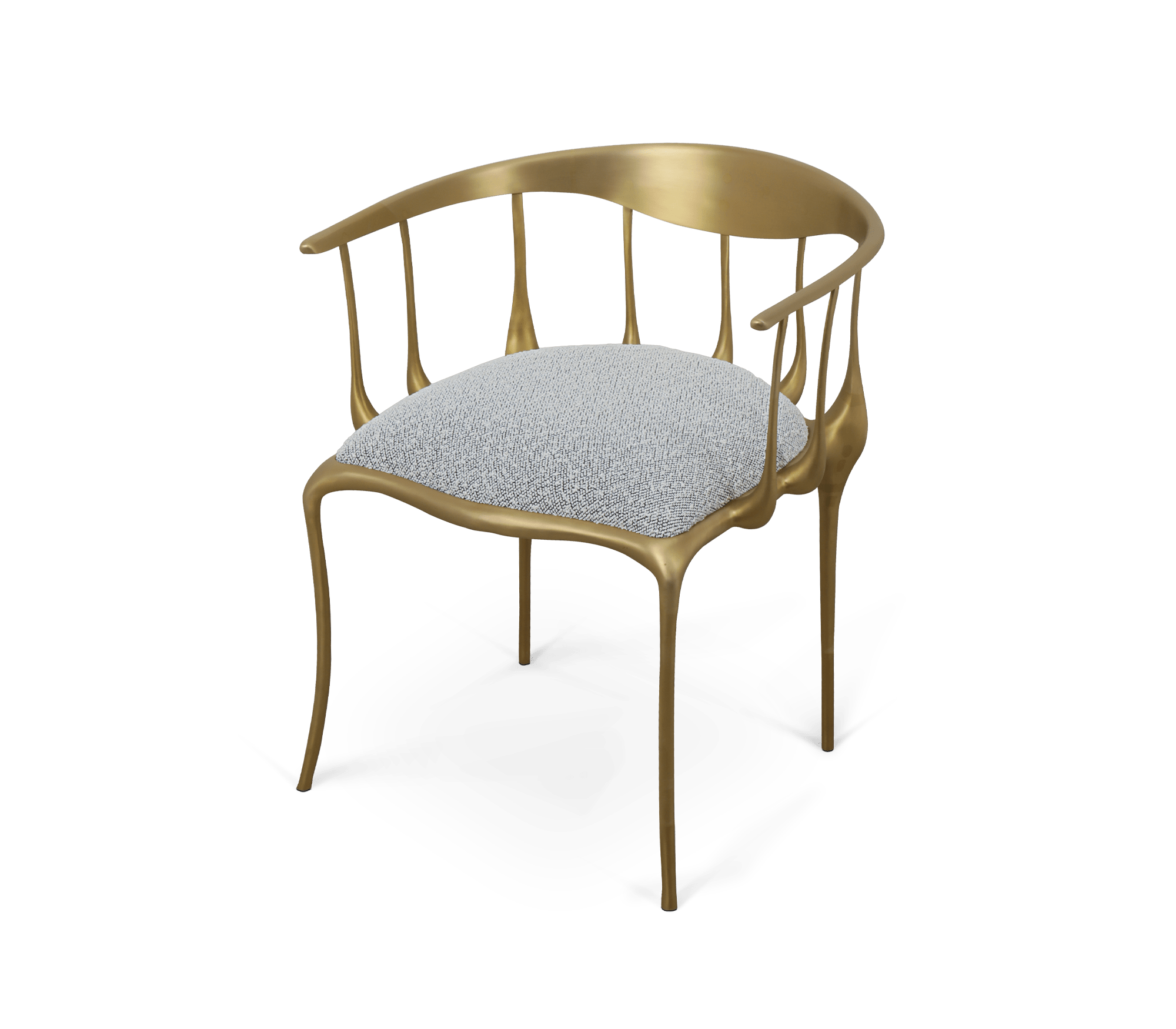 No 11 Satin Matte Gold Surrealist Dining Chair