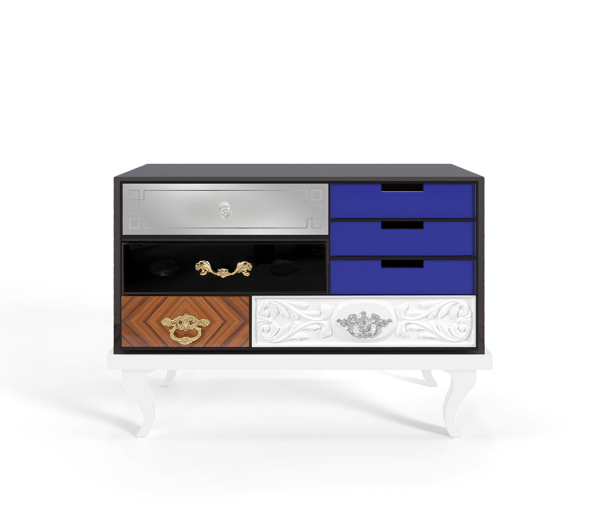 Soho Eclectic Mixed Material Bedside Table