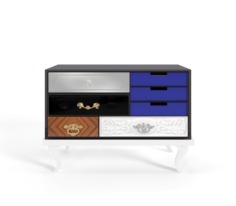 Soho Eclectic Mixed Material Bedside Table