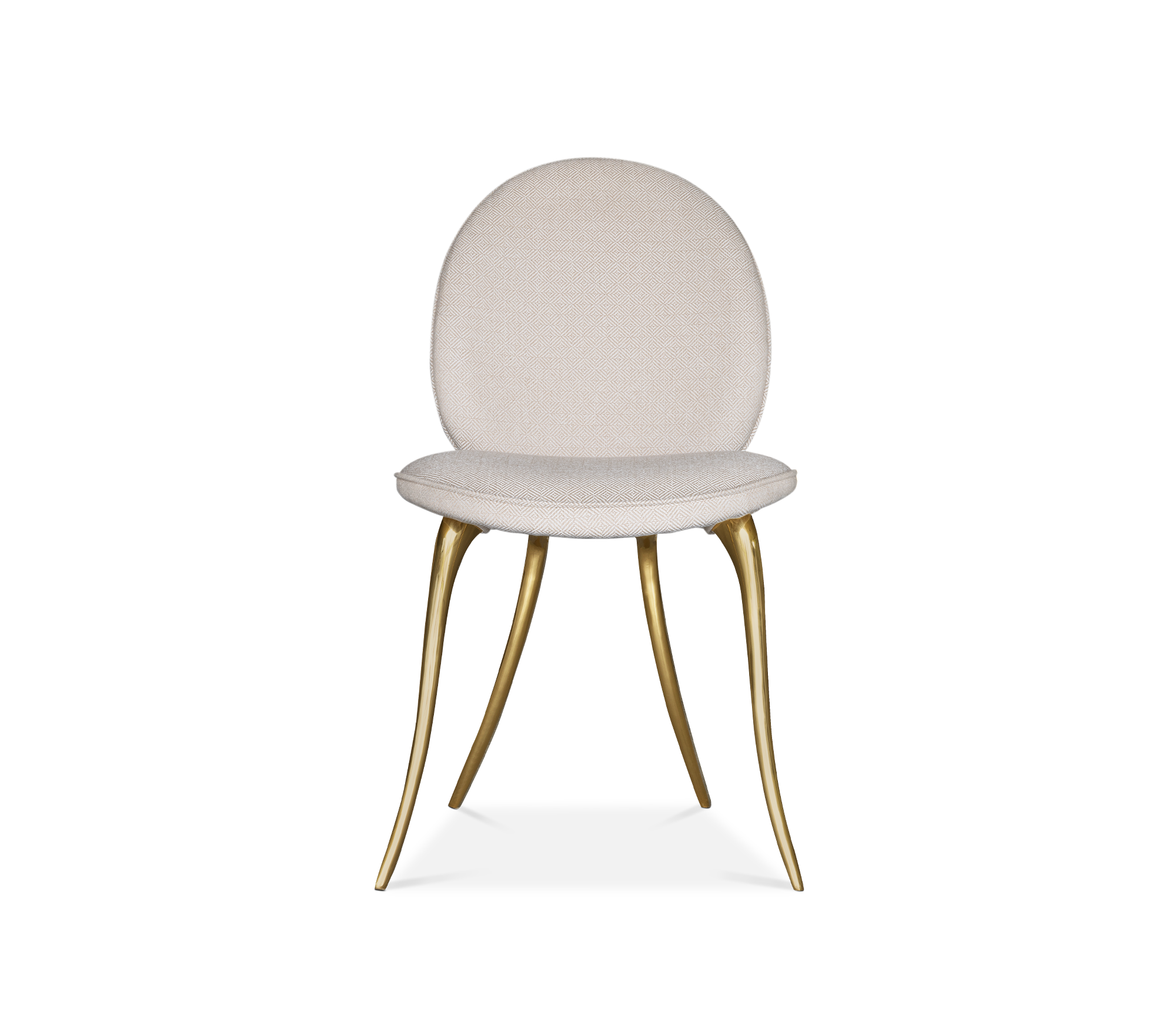 Soleil Curved Brass Modern Dining Chair