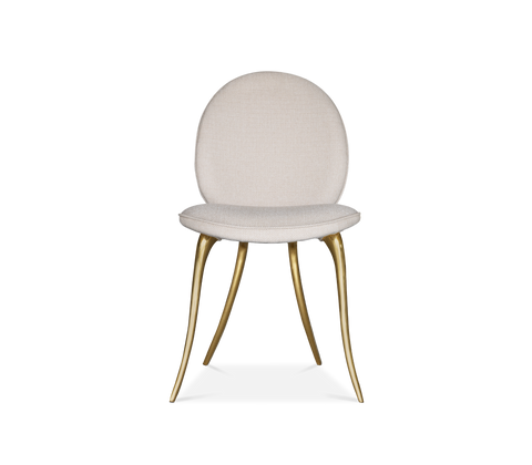 Soleil Curved Brass Modern Dining Chair