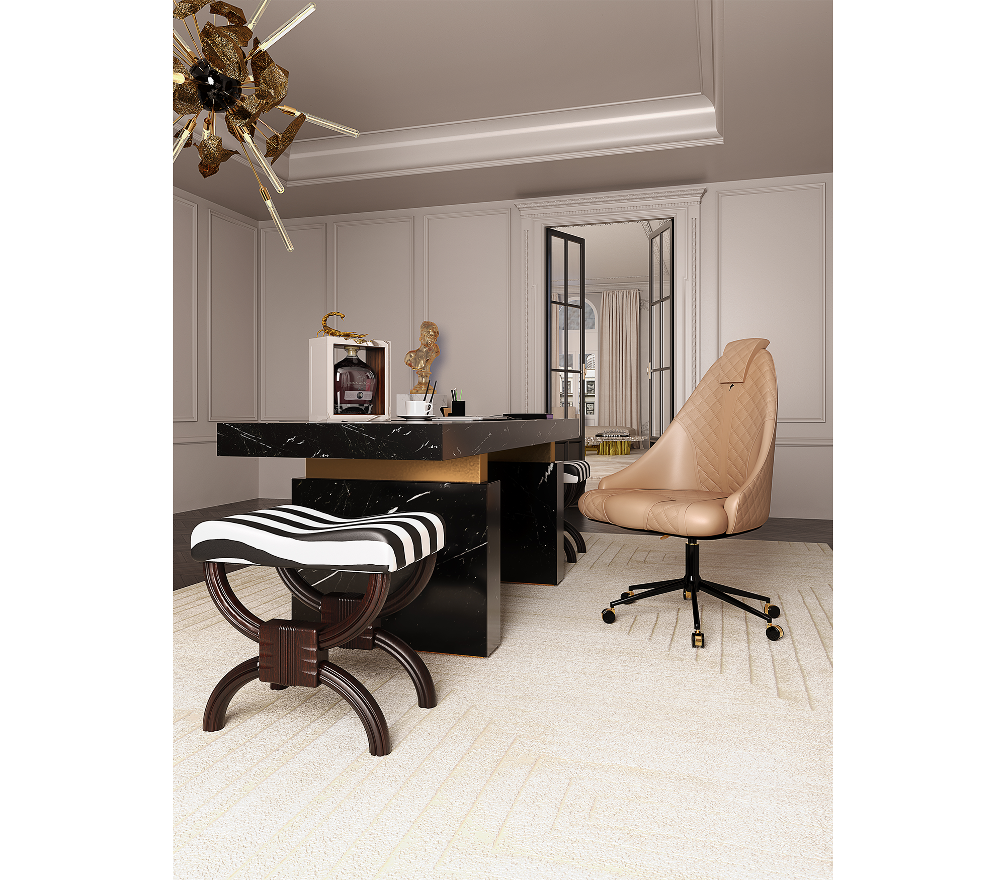 Atlas Diamond Stitch Leather Executive Office Chair