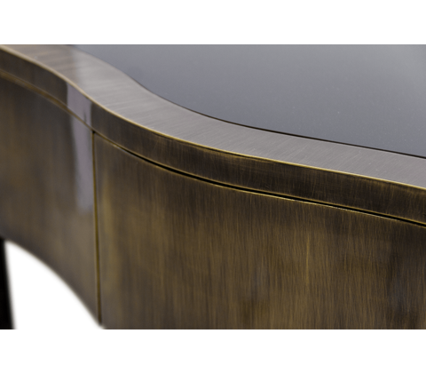 Sinuous Consoles Patina Brass Wave Entryways Cabinet Table
