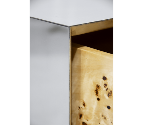 Lapiaz Cracked Stone Mirrored Nightstand