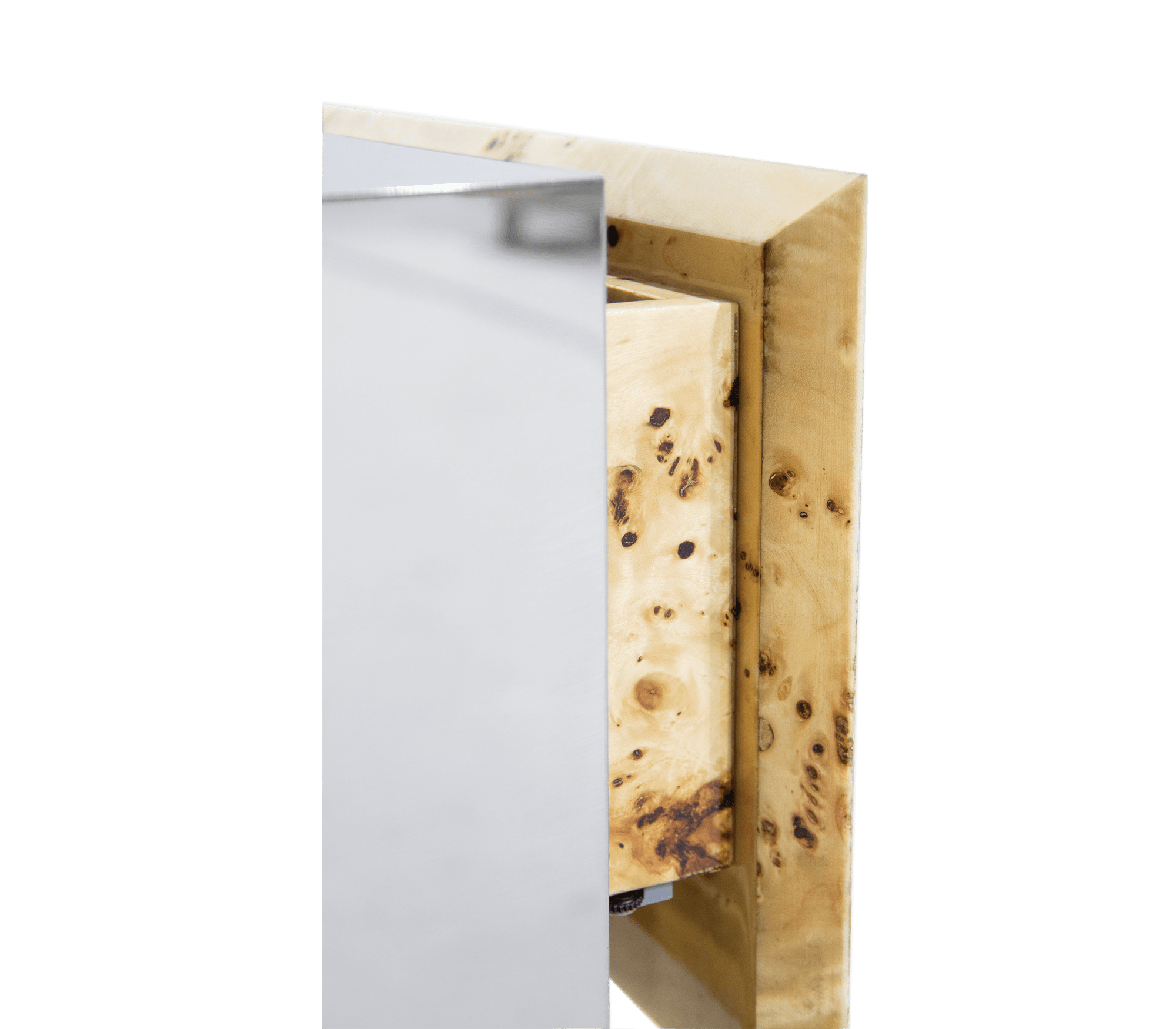 Lapiaz Cracked Stone Mirrored Nightstand
