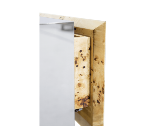 Lapiaz Cracked Stone Mirrored Nightstand