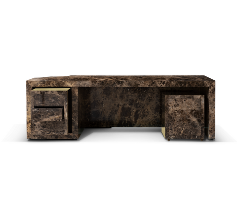 Lapiaz Karst Stone Marble Executive Desk