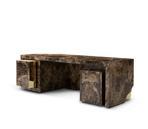 Lapiaz Karst Stone Marble Executive Desk