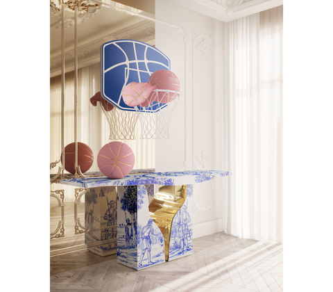 Brass Wood White Cabinet for Entryway