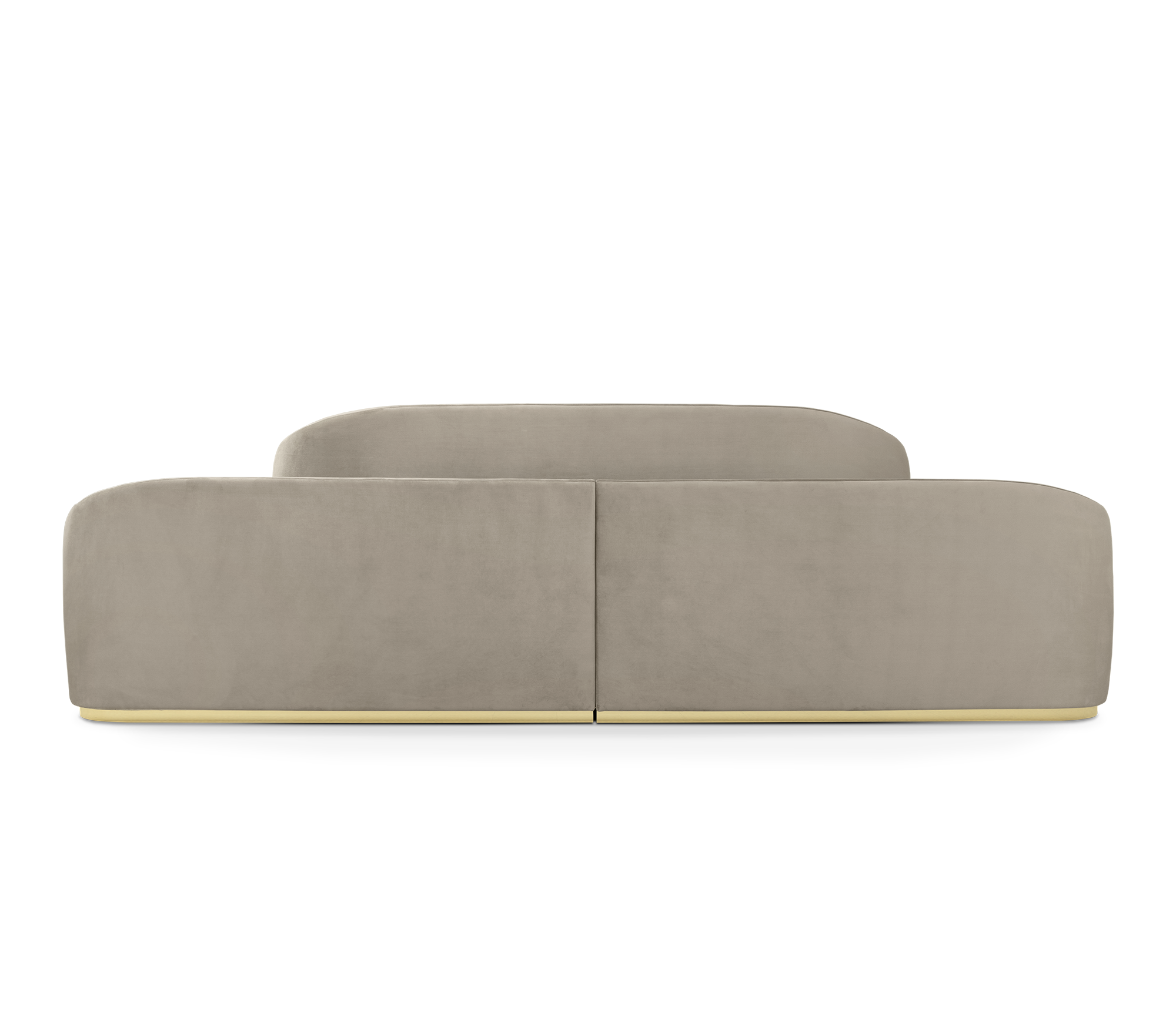 Odette Curved Velvet Polished Brass King Bed