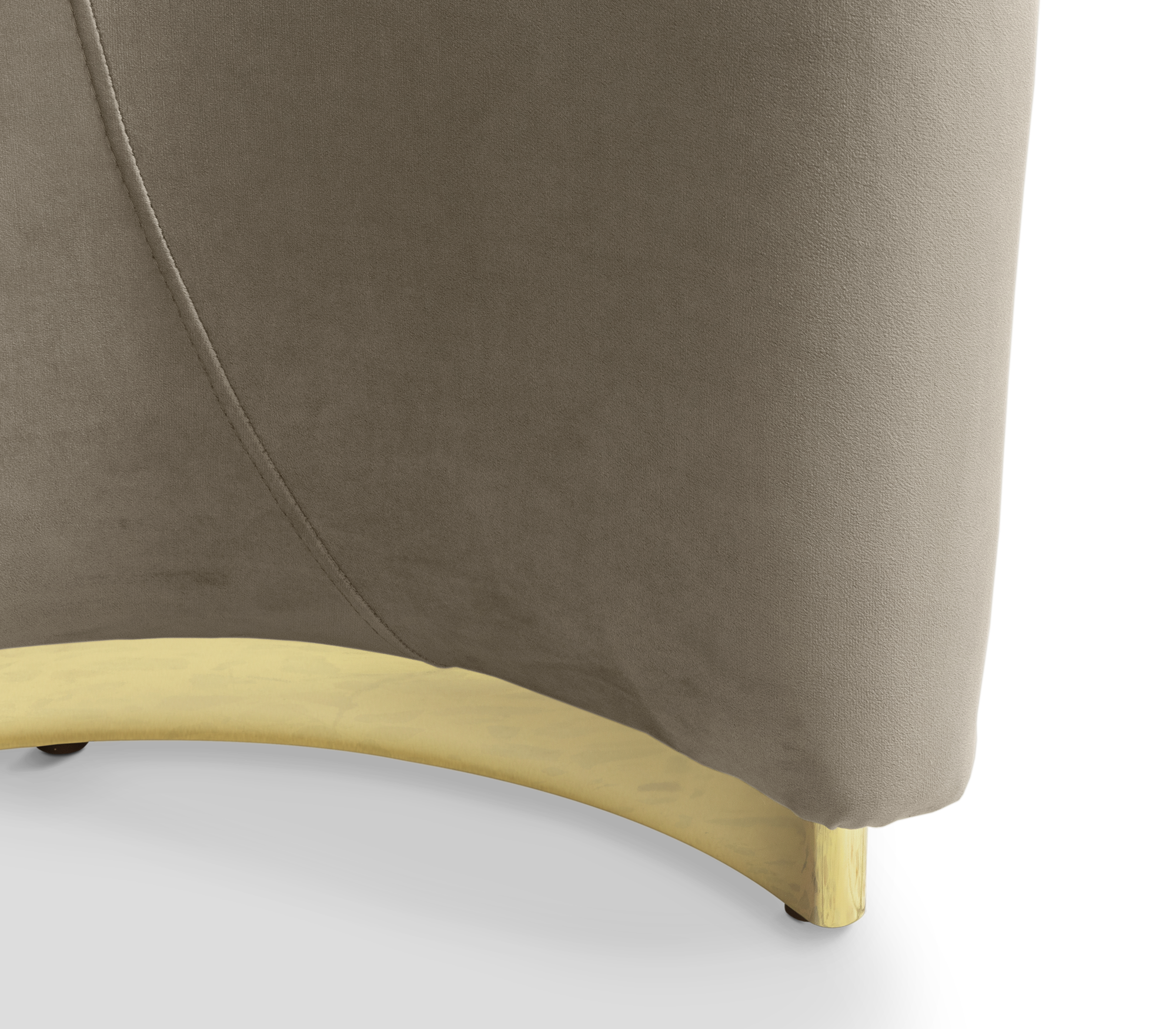 Odette Curved Velvet Polished Brass King Bed