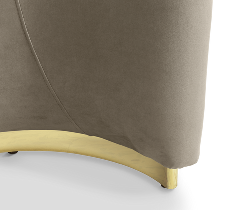 Odette Curved Velvet Polished Brass King Bed