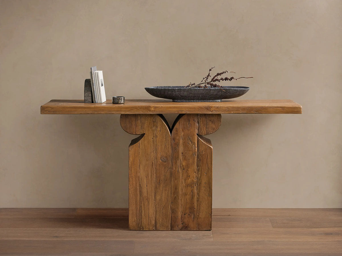 Dumai Reclaimed Teak Wood Console Entrance Table Country Style Hallway Table