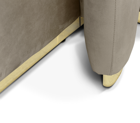 Odette Curved Velvet Polished Brass King Bed