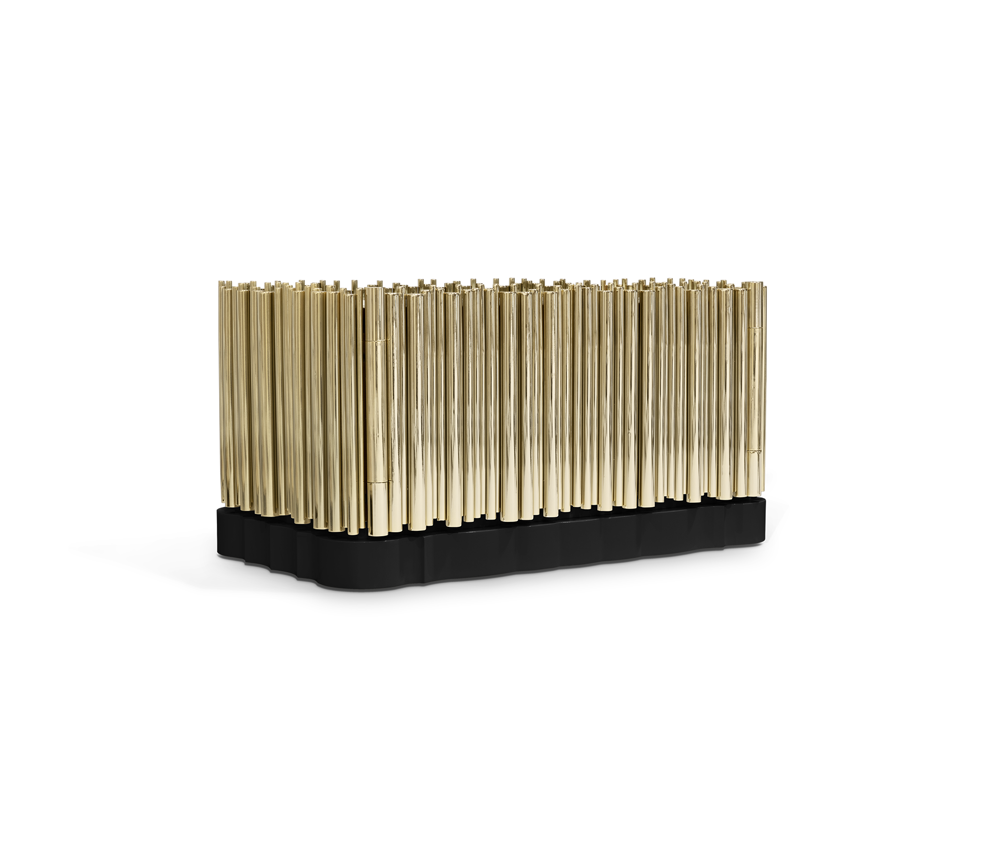 Symphony Tubular Gold Plated Modern Nightstand