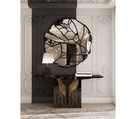 Brass Wood White Cabinet for Entryway
