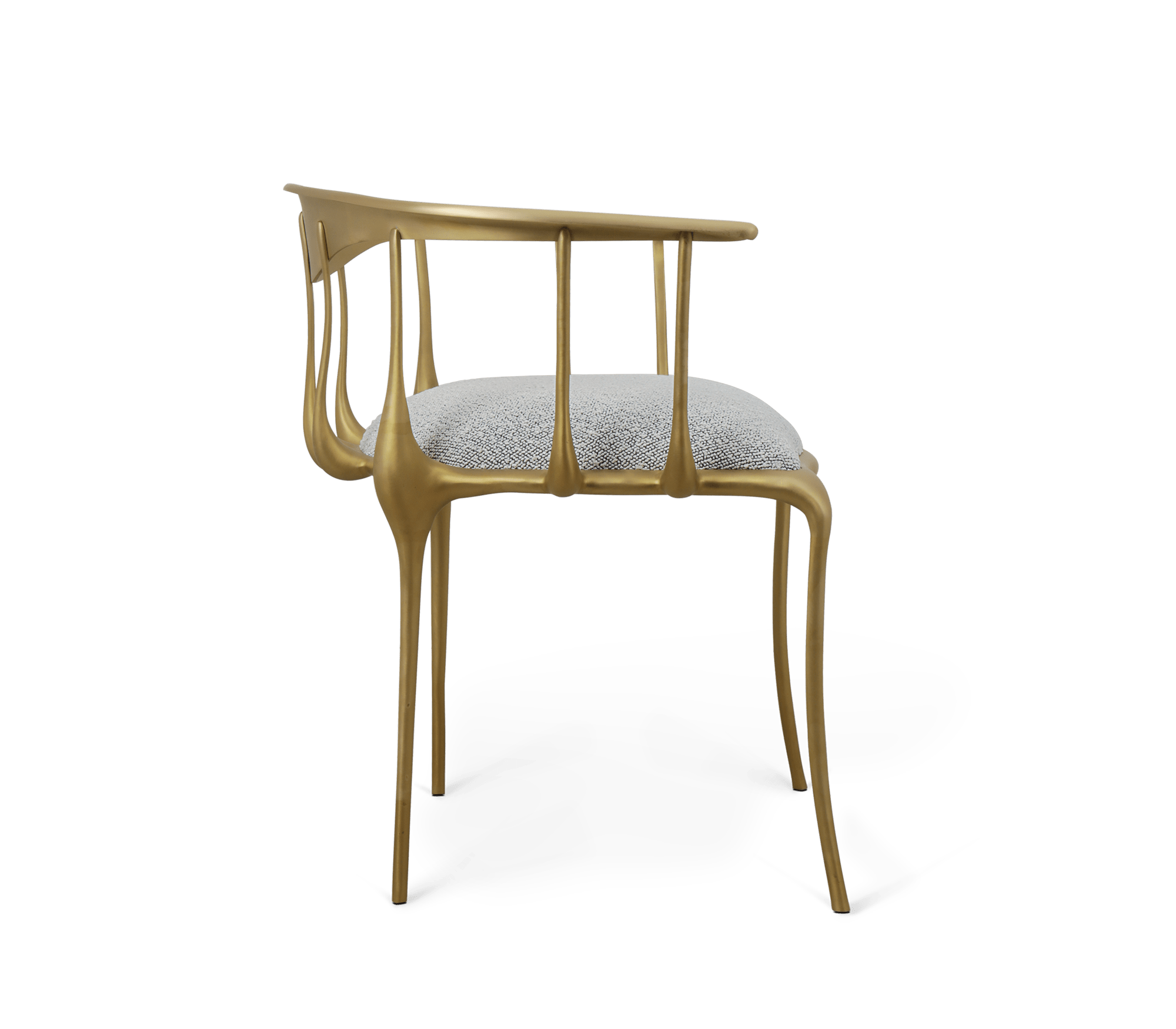 No 11 Satin Matte Gold Surrealist Dining Chair