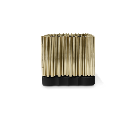 Symphony Tubular Gold Plated Modern Nightstand